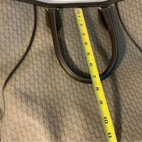 MONTBLANC  BROWN GRAY SIGNATURE BAG PVC LEATHER ITALY Excellent - Picture 15 of 16